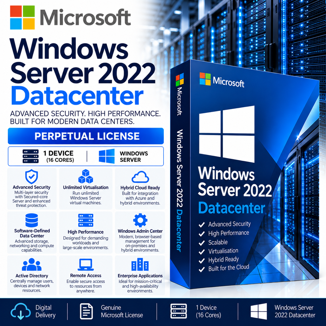 Windows Server 2022 Datacenter Promotion Windows Server 2022 Datacenter - 1 Server - Image 1