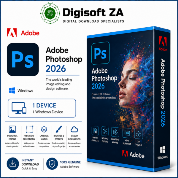 Adobe Photoshop Windows用 Adobe Photoshop 2026 for Windows – Perpetual License - Digisoft ZA