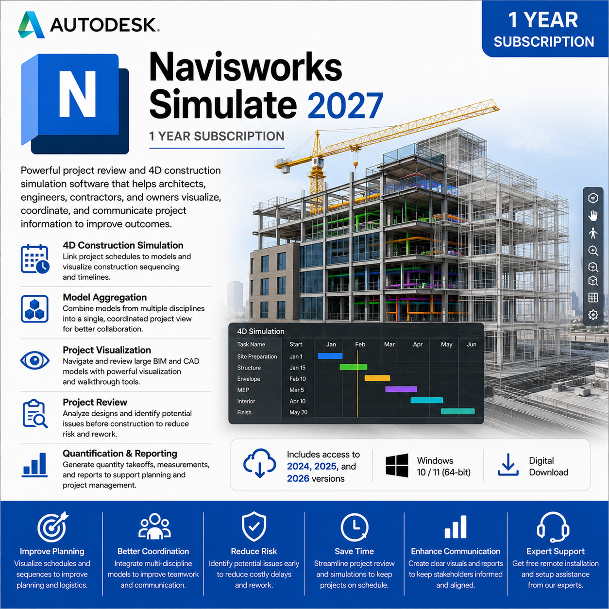 ChatGPT Image Jun 15, 2026, 02_55_48 PM Navisworks Simulate 2027 - 1 Year Subscription - Image 1