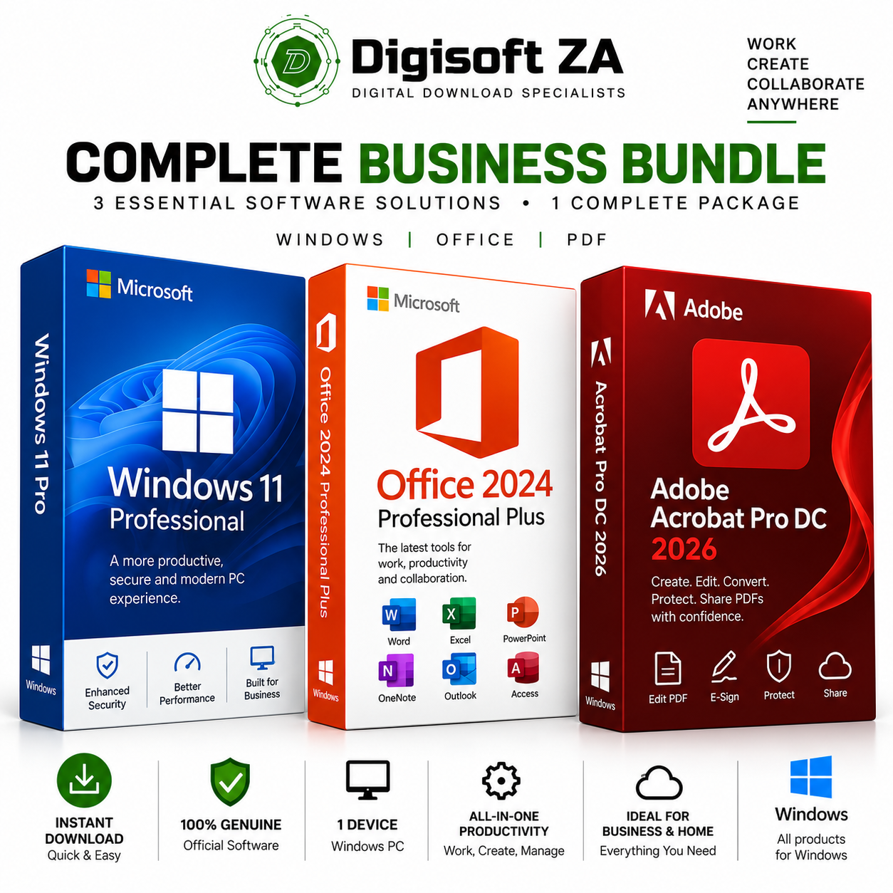 ChatGPT Image Sep 5, 2026, 10_58_23 AM Windows 11 Pro + Office 2024 Pro Plus + Adobe Acrobat Pro DC 2026 – 1 Device Bundle - Image 1